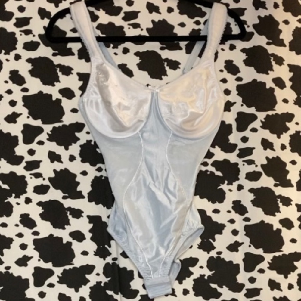 Vintage White and Blue Shapewear Bodysuit